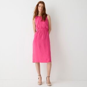 NEW J. CREW CINCHED-WAIST CUPRO MIDI DRESS